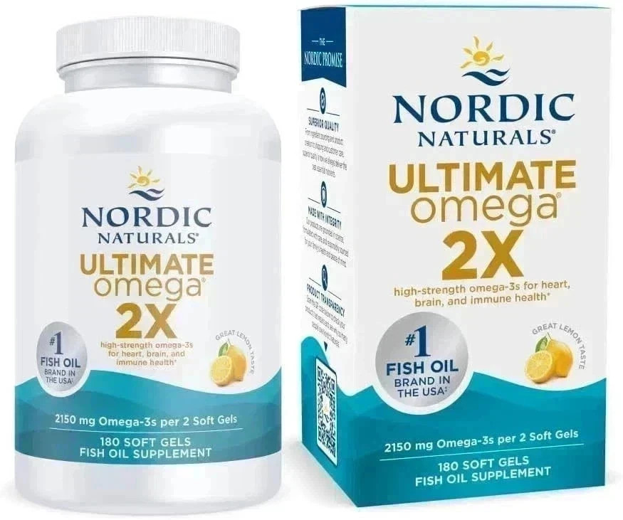 Nordic Naturals Ultimate Omega 2X 2150mg Fish Oil 180 Softgels EPA DHA Lemon
