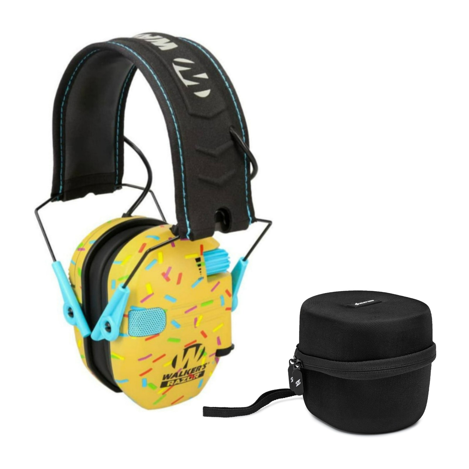 Walkers Razor Slim Gold Sprinkles Electronic Muff and Protection Case Bundle