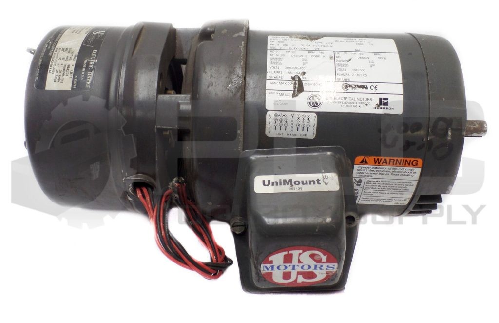 US MOTOR EMERSON U12S2ACR F046 0.50HP 1745RPM FR: 56C w/ 105631106003 BRAKE