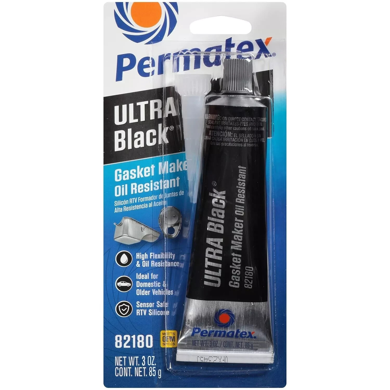 2 PACK!! Permatex 82180 Ultra Black Max Oil Resistance RTV Silicone Gasket Maker