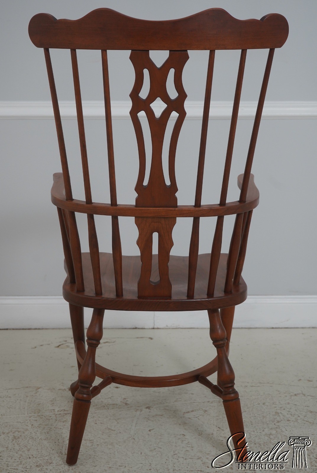 L71863: Set of 6 Solid Cherry Brace Back Windsor Chairs