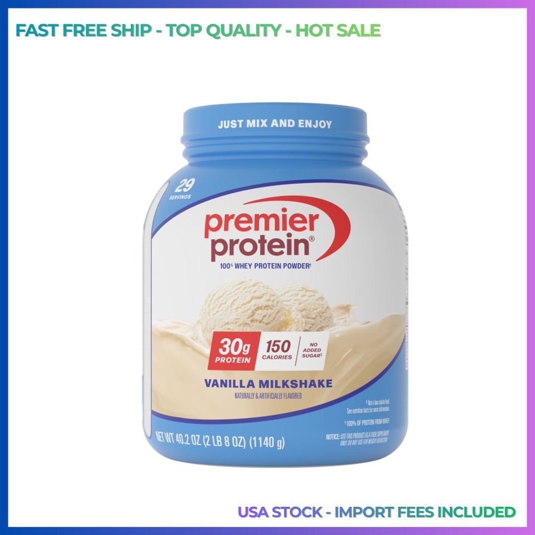 Premier Protein 100% Whey Protein Powder, Vanilla Milkshake, 30g Protein, 29Ser