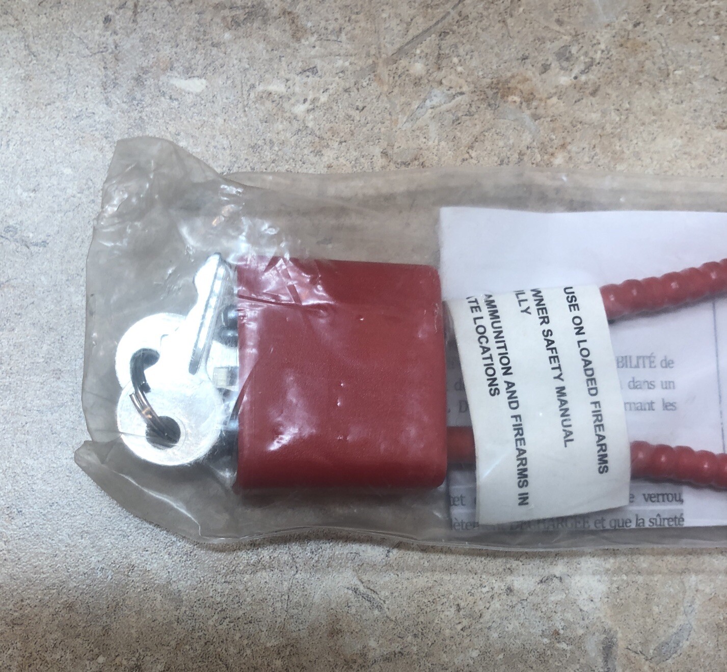 Mascon MCL02-P-15R Cable Gun Lock Instructions & 2 Keys 30mm