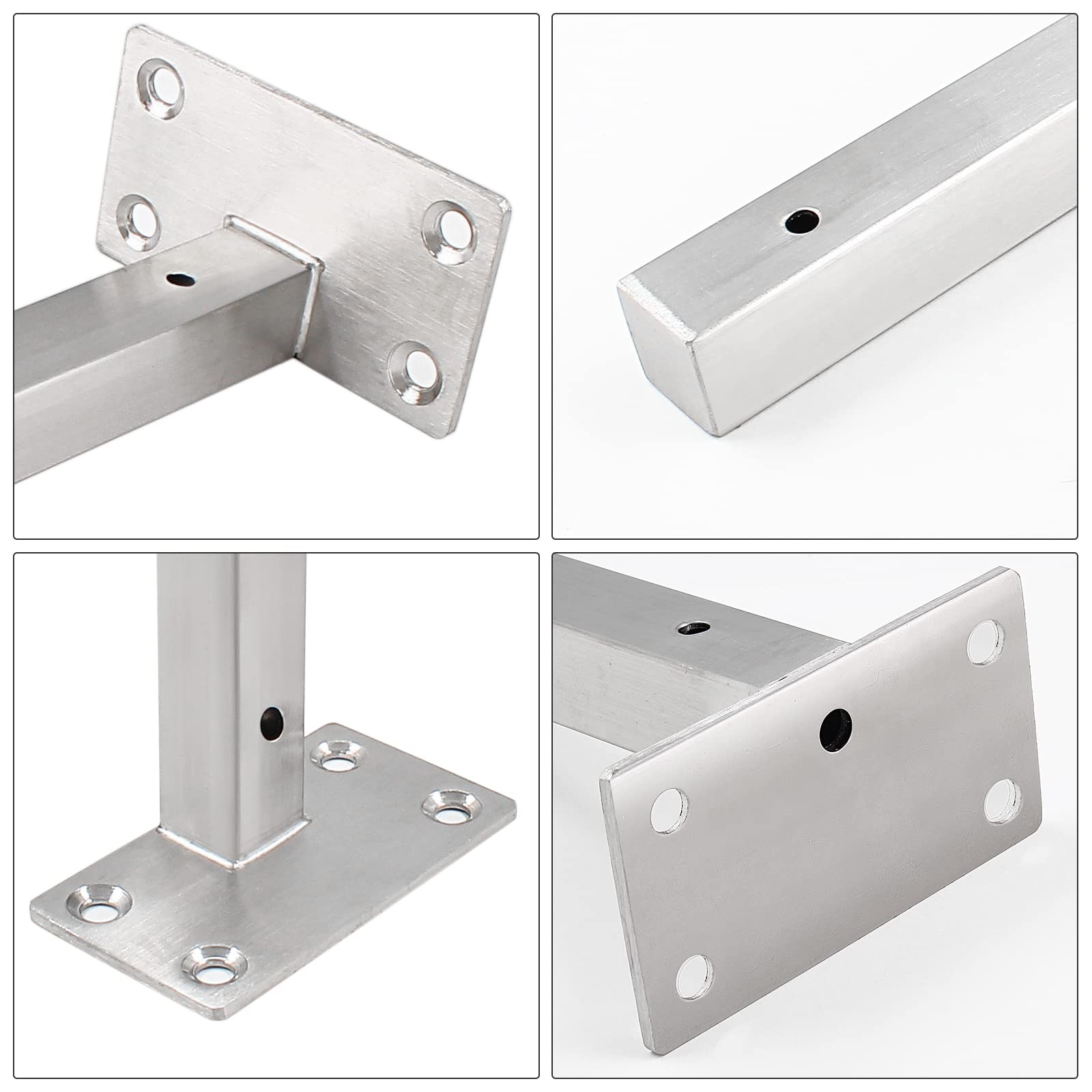 Luomorgo 10 Inch Floating Shelf Bracket, 4 Pcs, Silver Blind Shelf Support