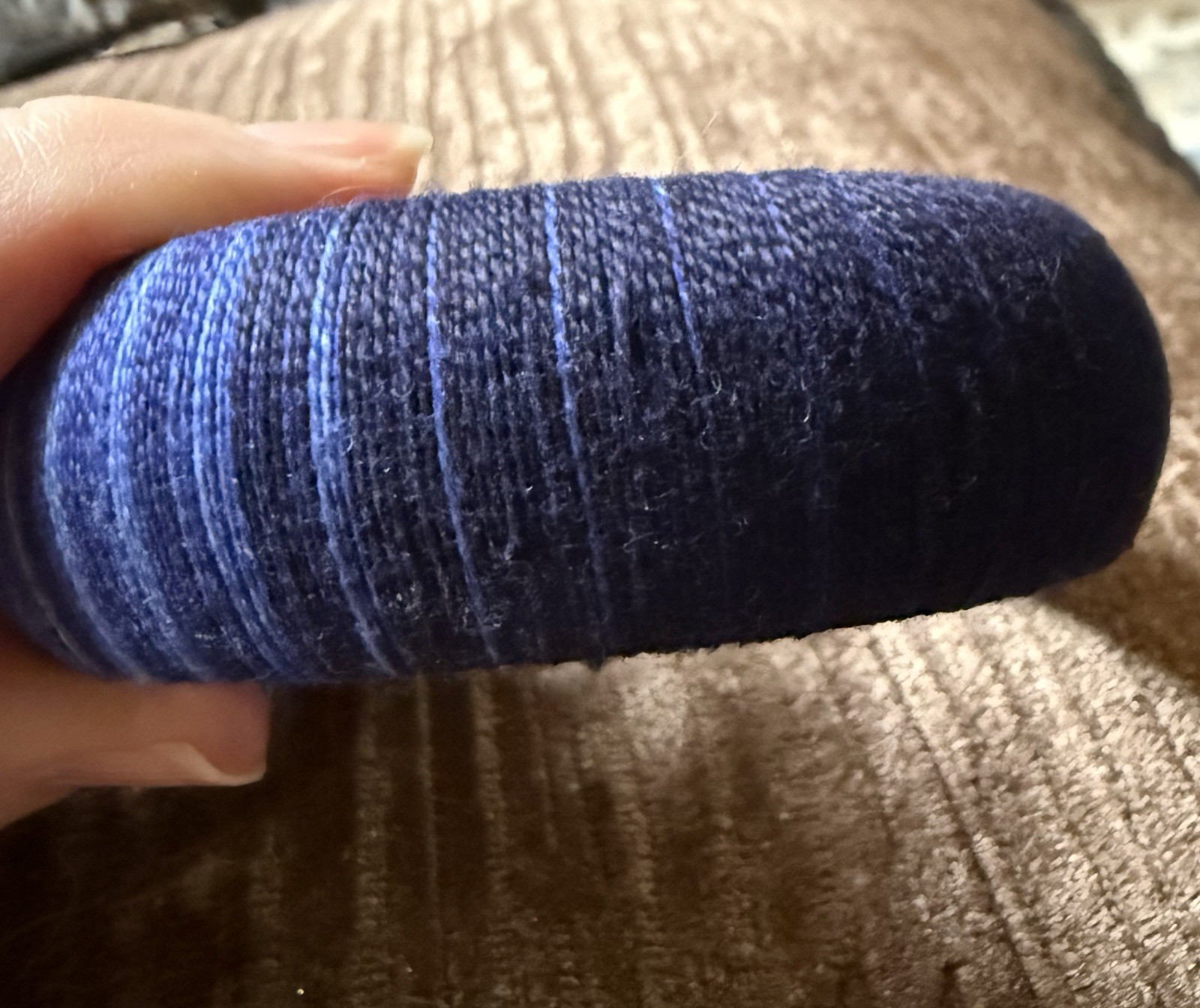 Hand wrapped Blue Fiber Bangle Bracelet