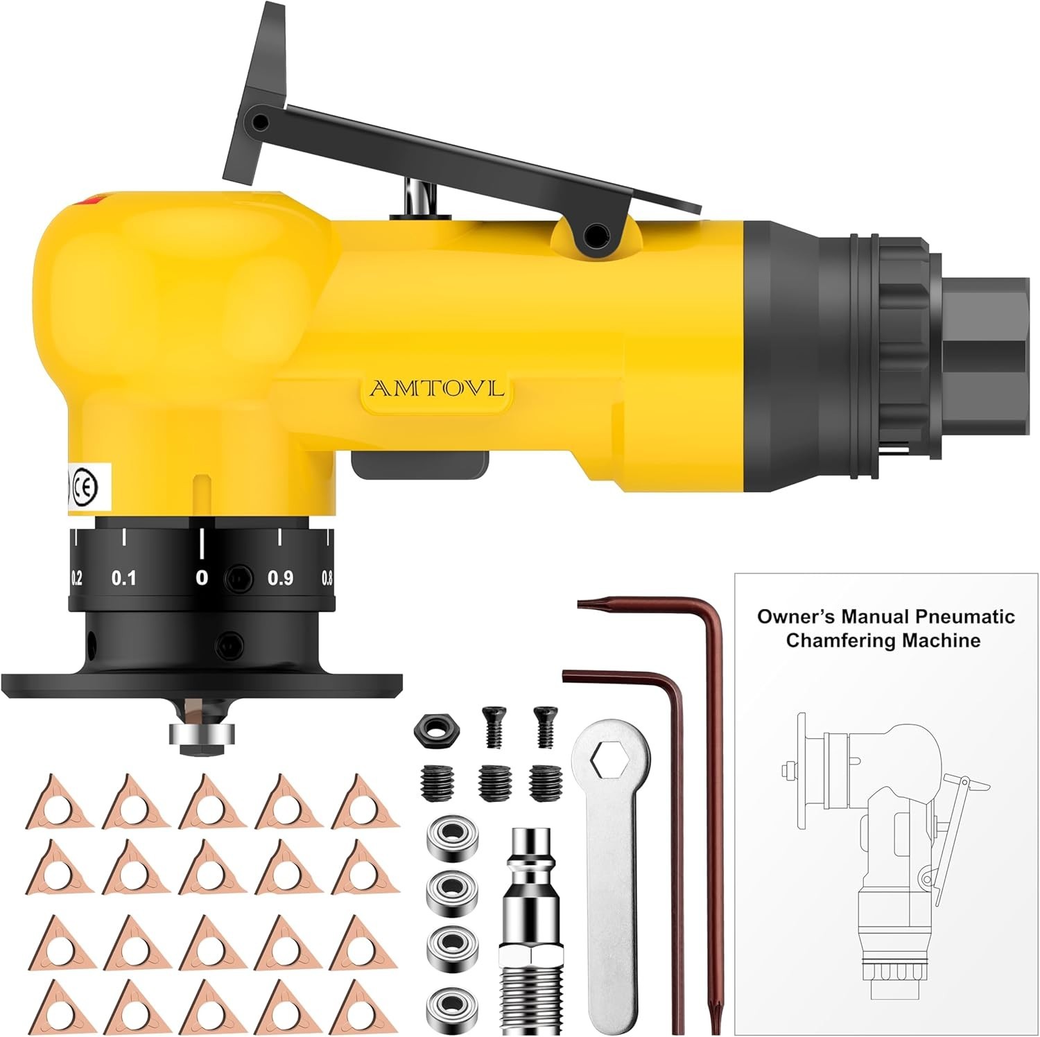 Air Chamfer Tool - Mini Pneumatic Chamfering Machine, 30000 RPM Pneumatic Cha...