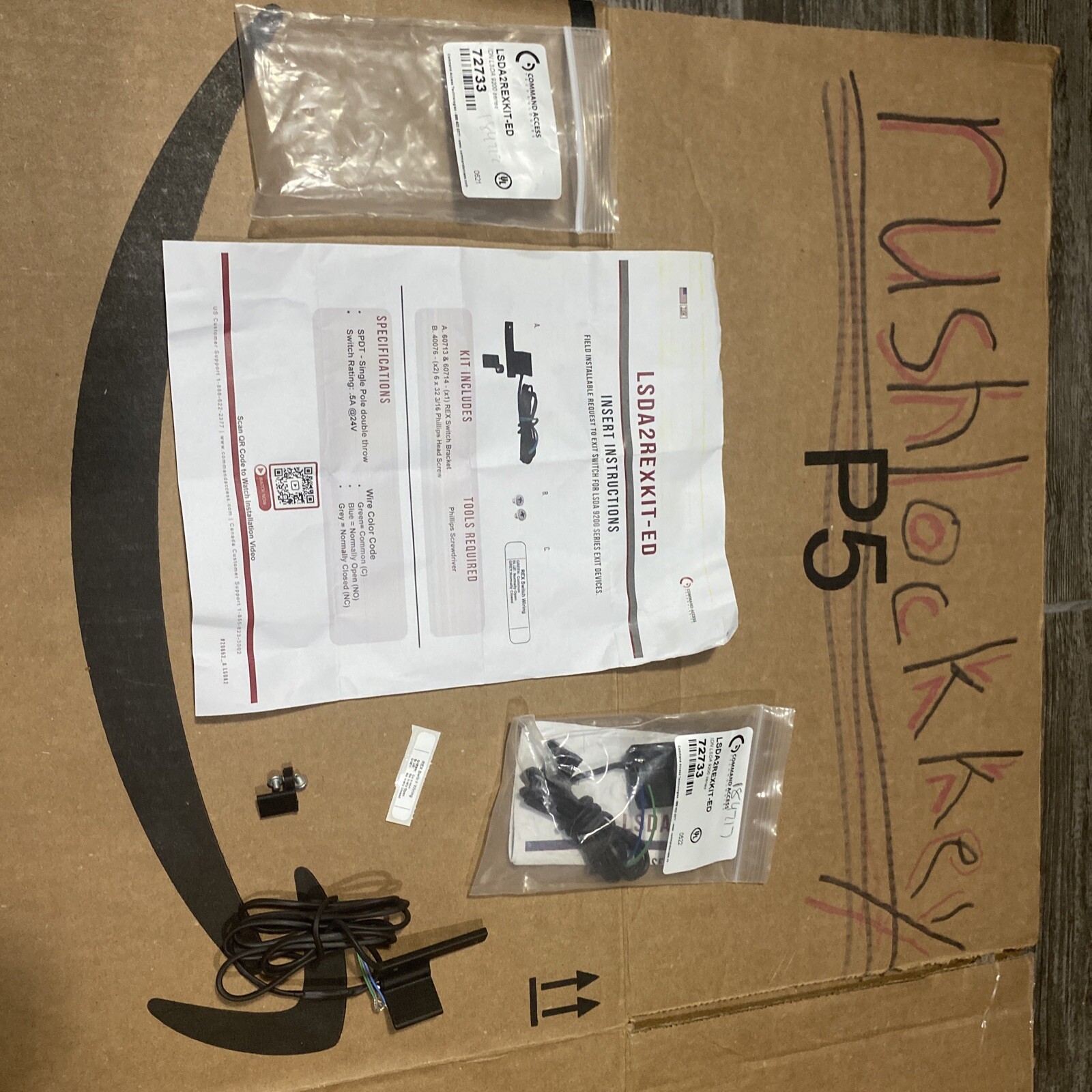 Brand New-Open Box- LSDA 9200 Series Exit Device REX LSDA2REXKIT-ED 72733