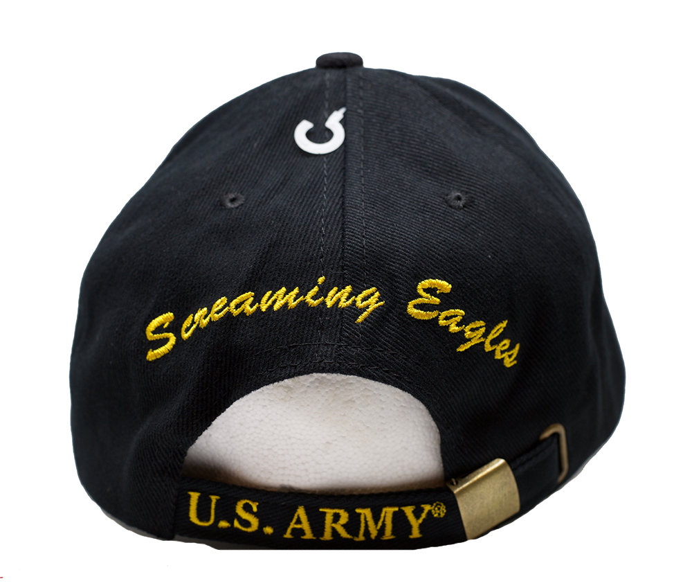 Army 101st Airborne Screaming Eagles Division Black Embroidered Cap Hat