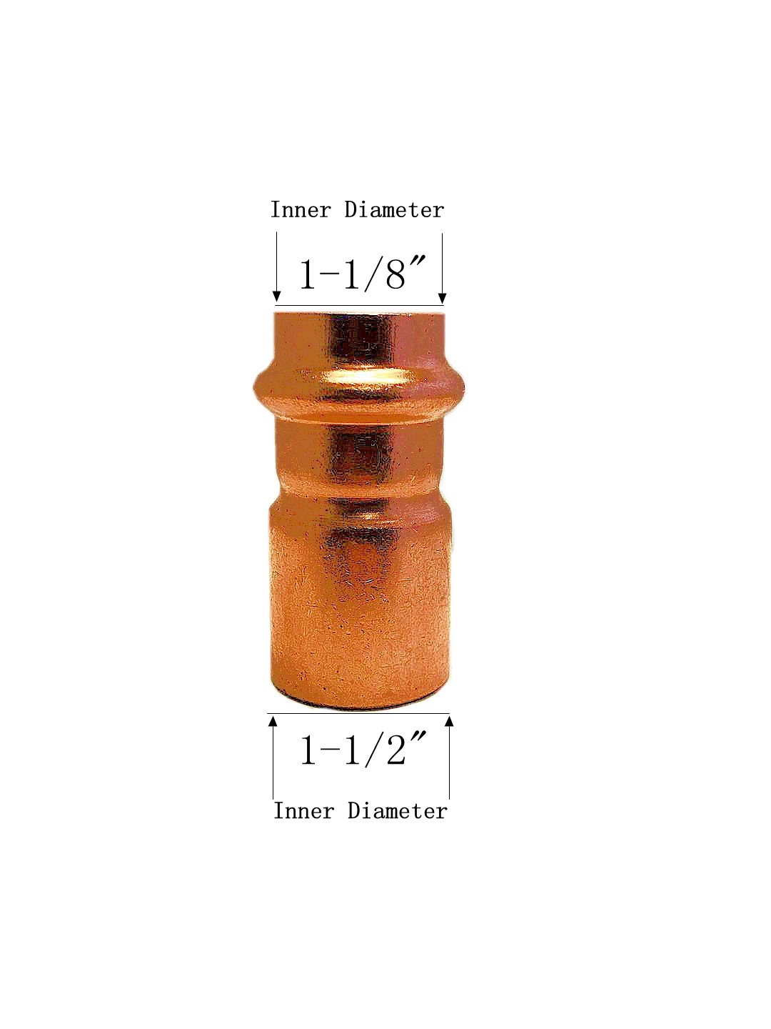 Libra Supply Lead Free 1-1/2'' x 1'' inch Copper Press Bushing Reducer FTG x P