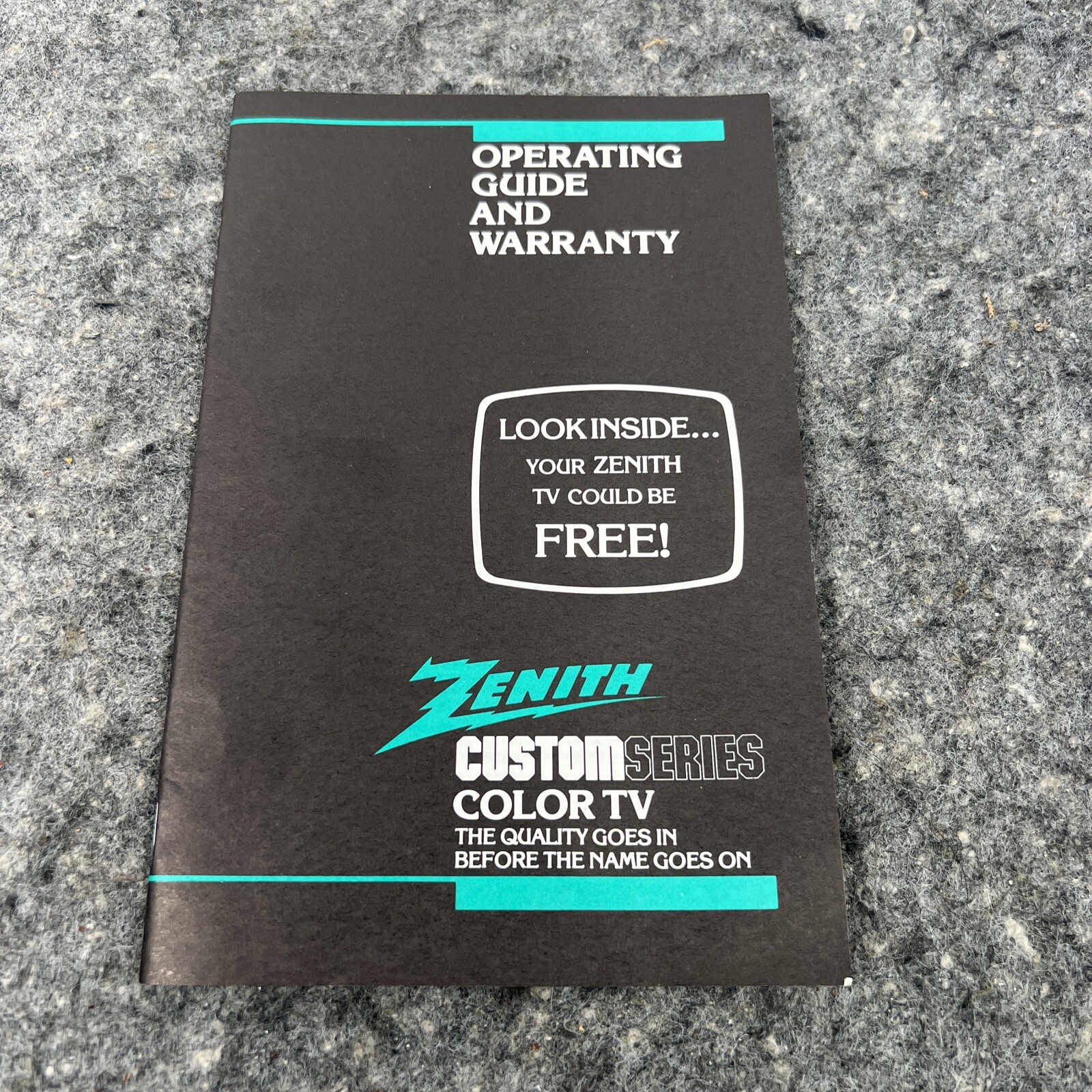 Zenith Custom Series Color TV Operating Guide and Warranty Booklet