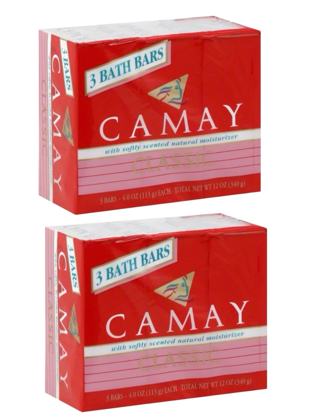 Camay Classic Pink Soap Softly Scented Moisturizing Beauty Bath Bars X 6