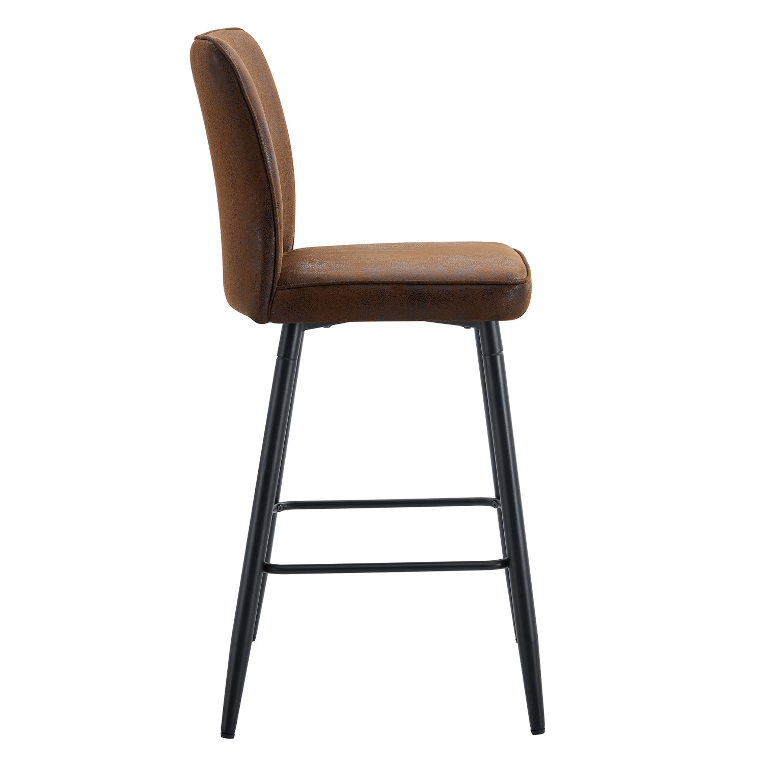 Set of 2 Bar Stool Tech Cloth Upholstered Bar Chair Counter Height Dining Chair