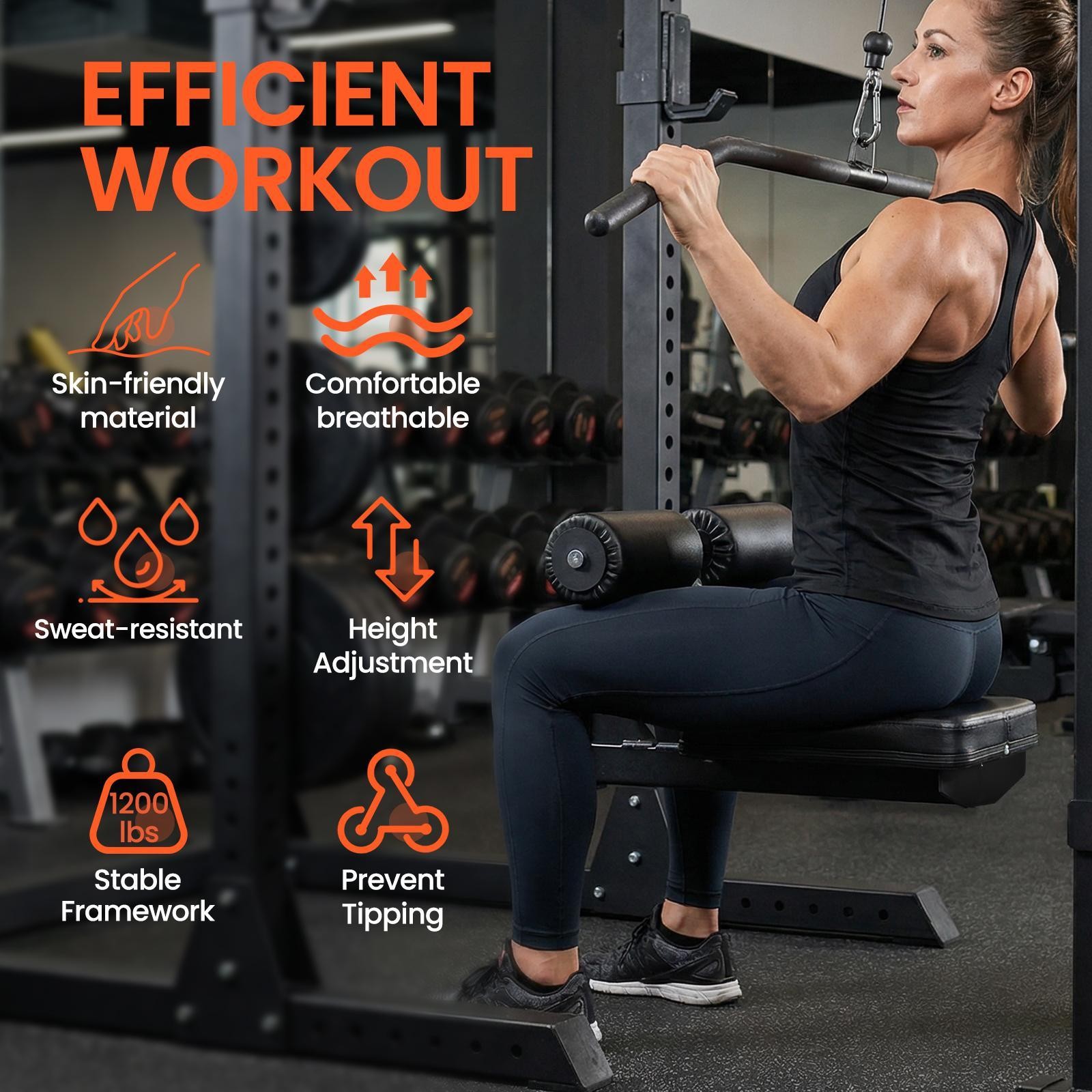 Lat Pulldown Seat Heavy Duty Carbon Steel Structure Pull Down Seat best service