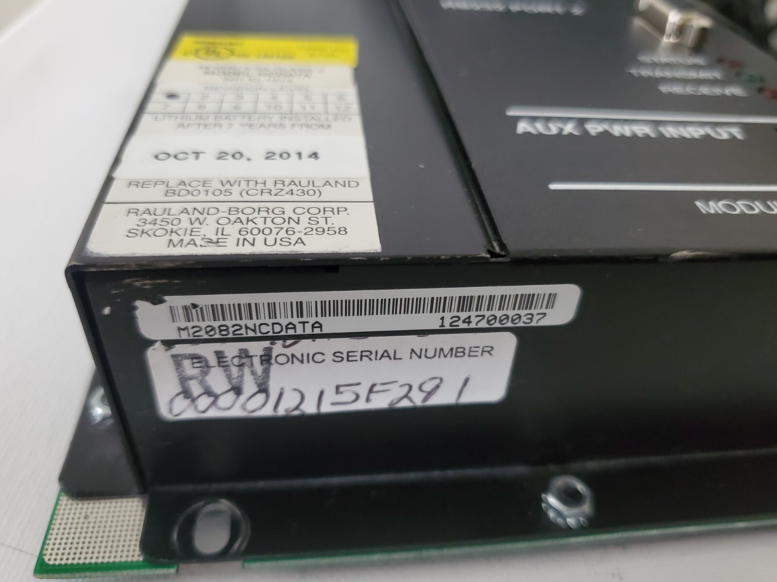 Rauland Responder X-Bus Model: NCDATA Data Interface Module Nurse Call System
