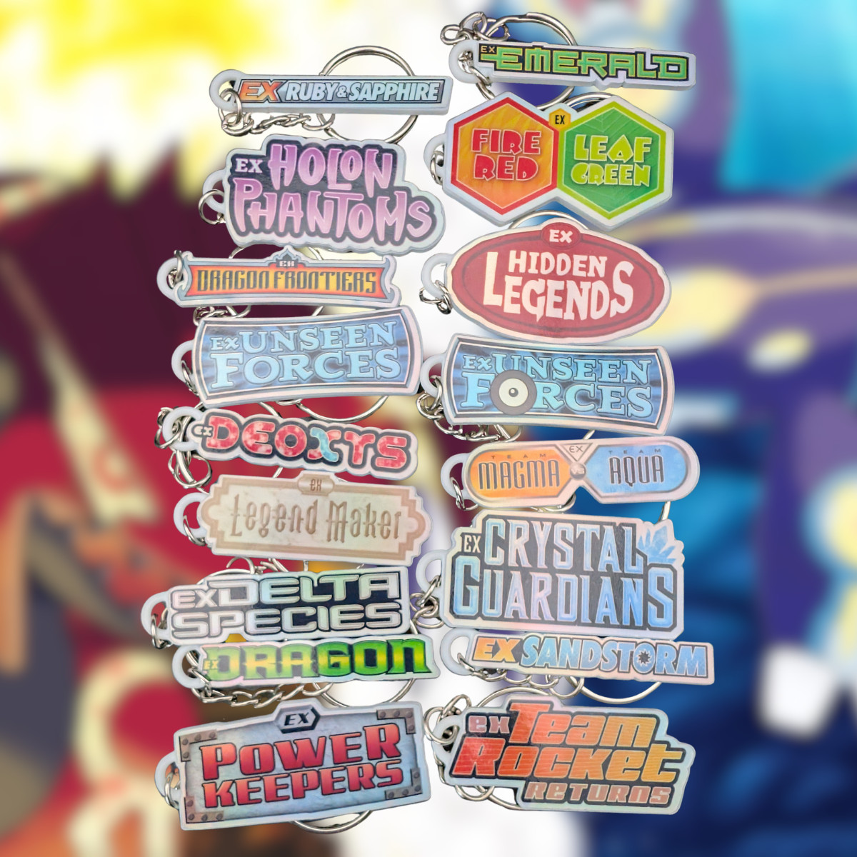 Pokemon Binder Tag Keychains - EX Ruby & Sapphire Series Sets - You Choose