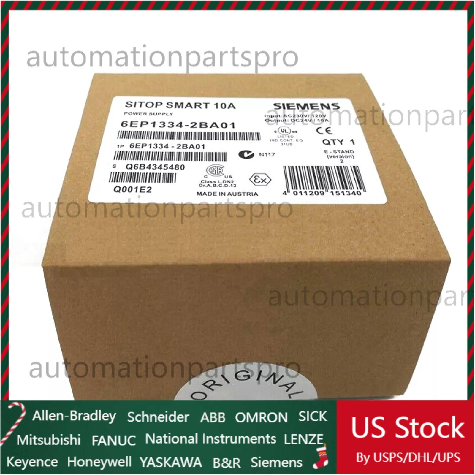 New Siemens 6EP1334-2BA01 SITOP SMART 10A DC24V/10A POWER SUPPLY 6EP1 334-2BA01