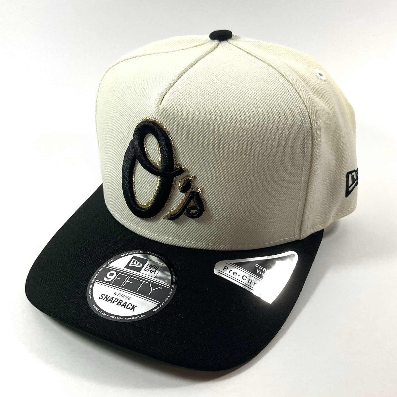 New Era Baltimore Orioles Exclusive Cream Blk 9FIFTY A-Frame Snapback Hat Cap