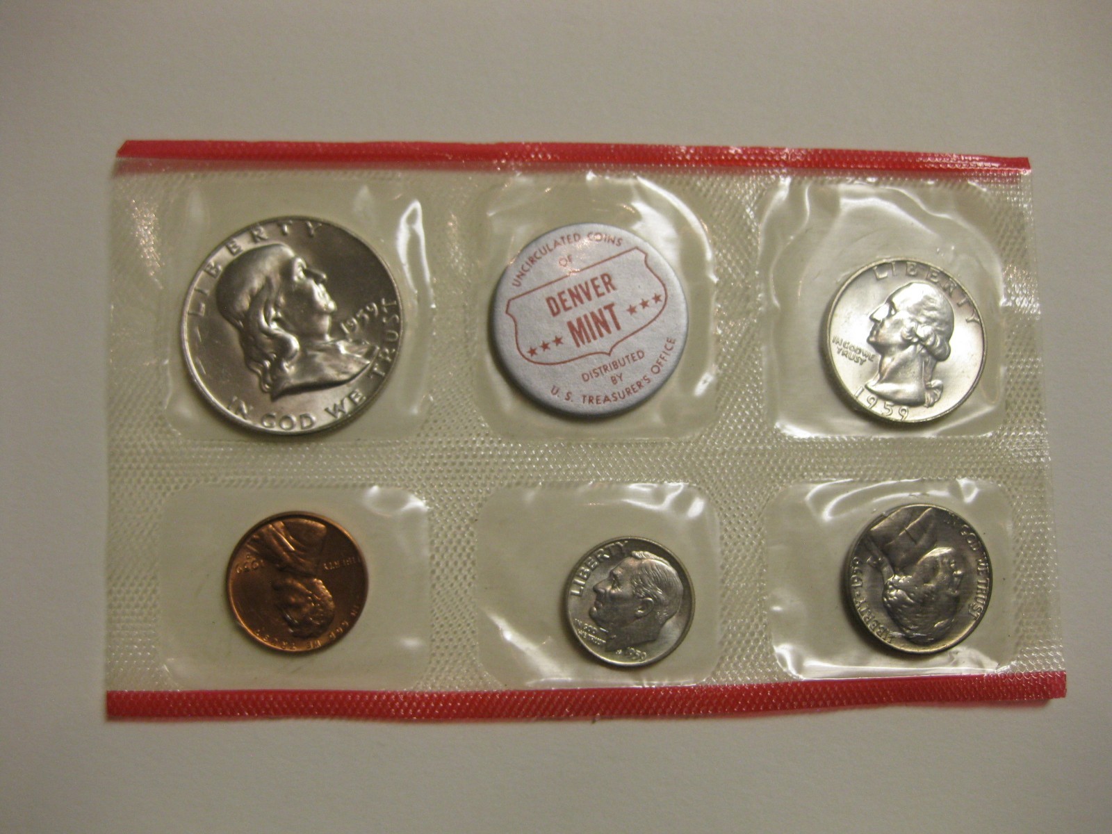1959 Government Uncirculated Mint Sets P&D with envelope #M9096