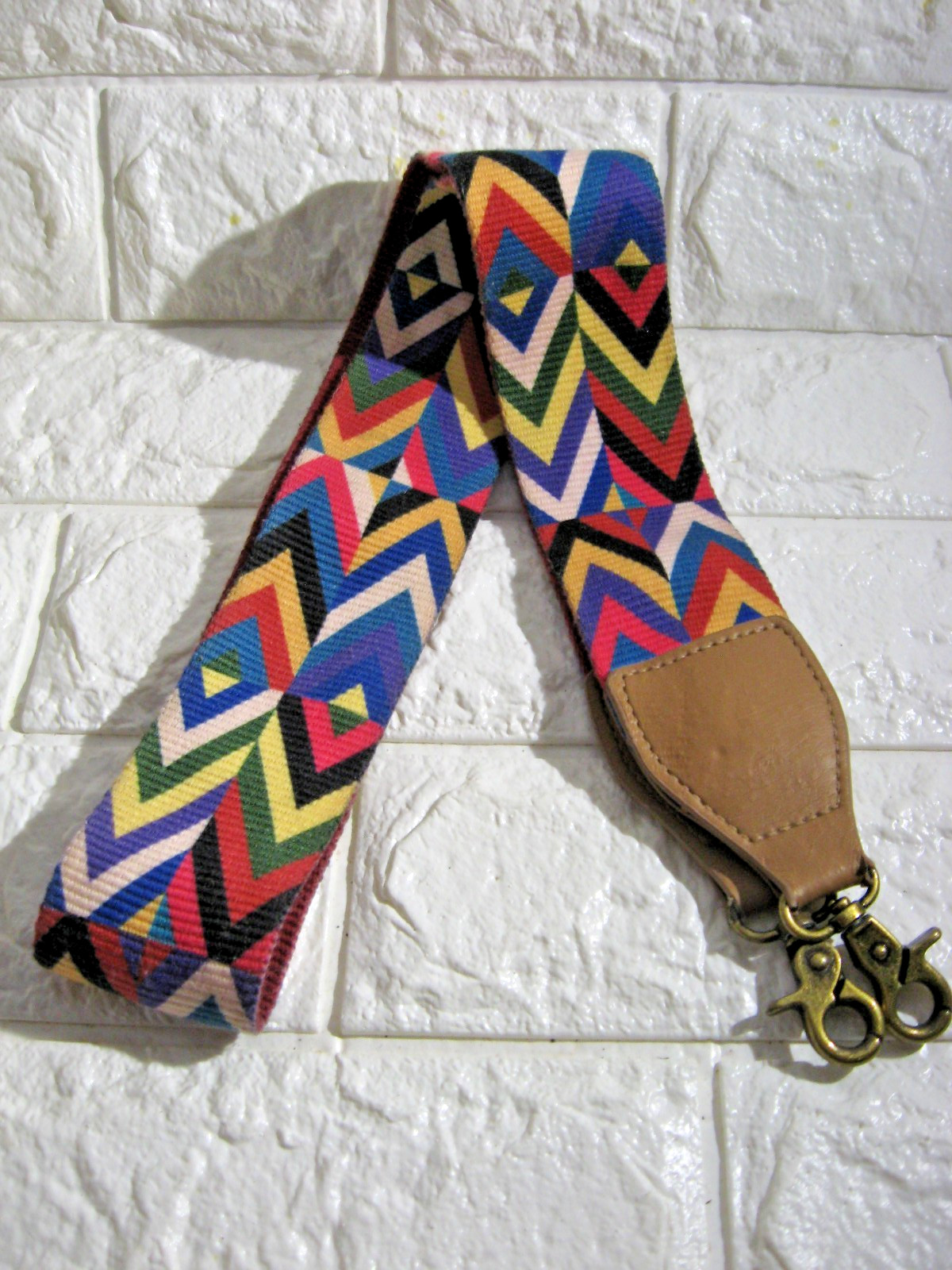 Luggage Strap 44" Well-made Reversible Rainbow Vibrant Artsy Briefcase Indent