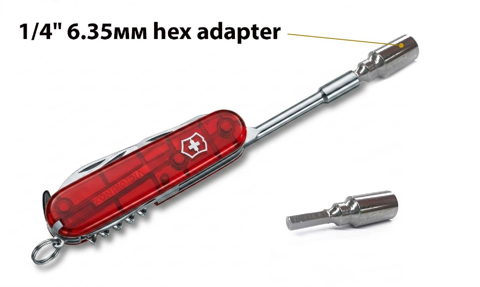 Victorinox CyberTool S M L Lite SwissChamp bit holder to 1/4" 6.35mm hex adapter
