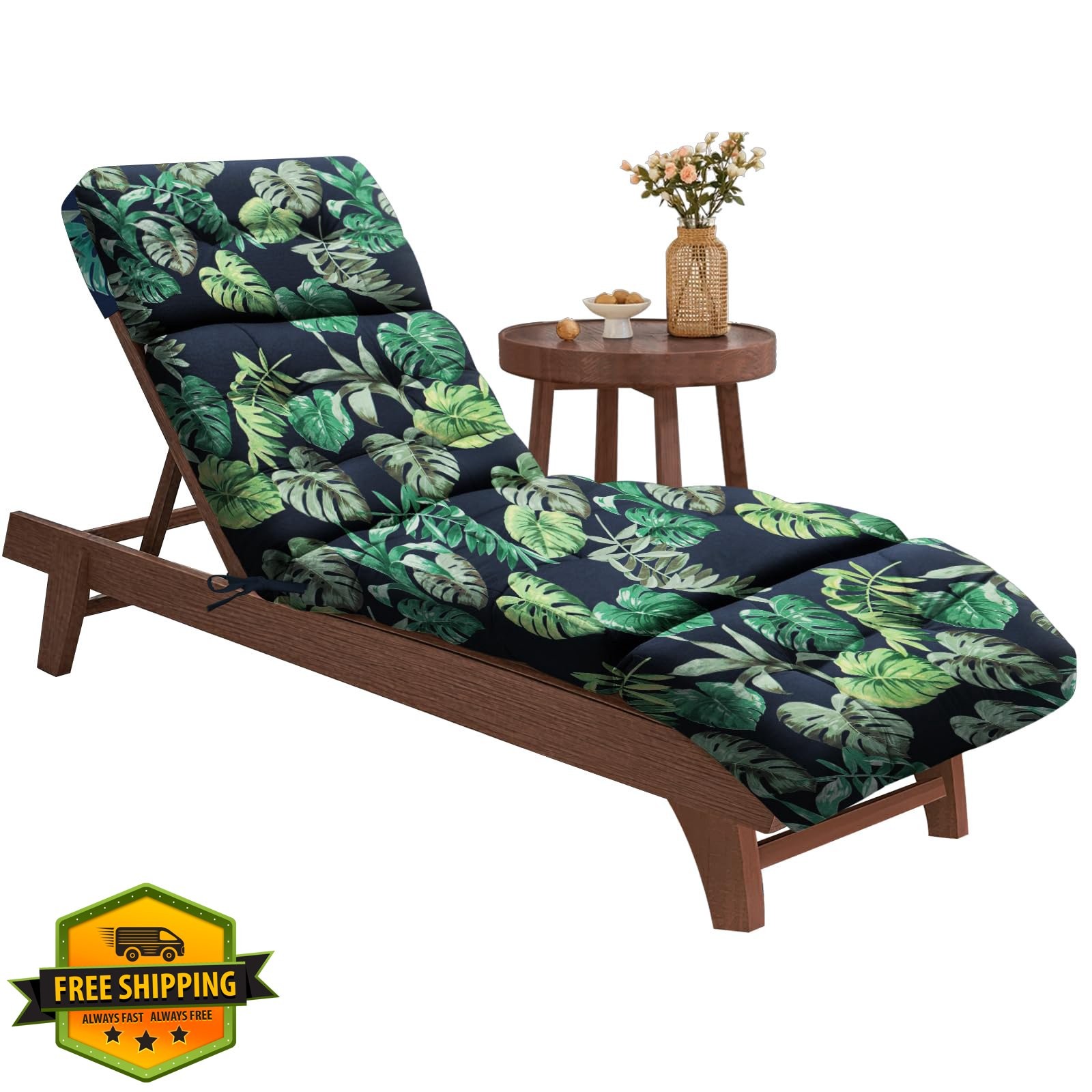 EverPine Outdoor Swing Cushion Replacement Seat Pad Waterproof Green Leaves