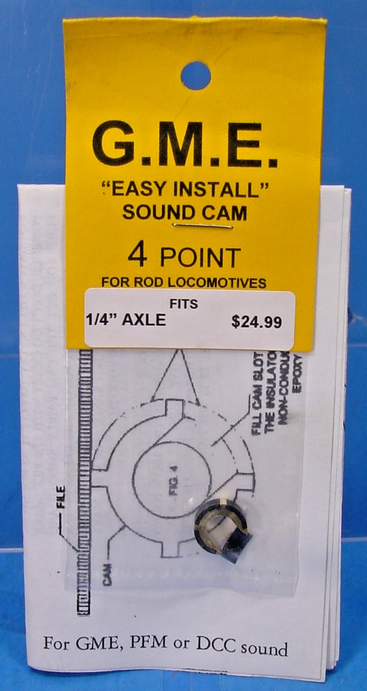 G.M.E. SOUND CAM 1/4" AXLE 4 POINT STEAM LOCO PFM PBL DCC S,On30,On3/O,G, 1:20.3