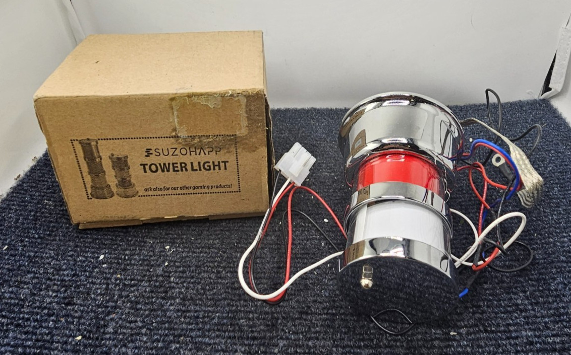 Suzohapp 11-1882: Classic Mini 2-Tier LED Tower Light 12V Red with Chrome Frame