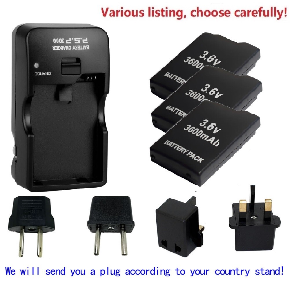 Rechargeable Battery or charger for Sony PSP-110 PSP-1001 PSP 1000 Fat New 3.6V