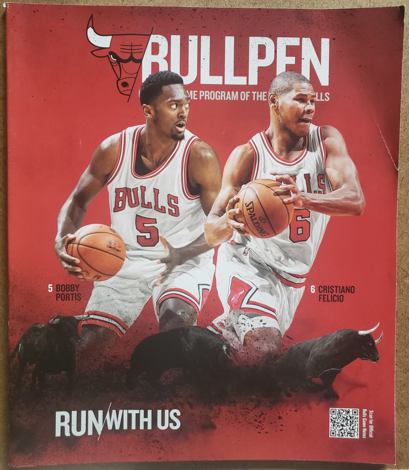 2017-18 Chicago Bulls Program Bobby Portis & Cristiano Felicio Cover LaVine