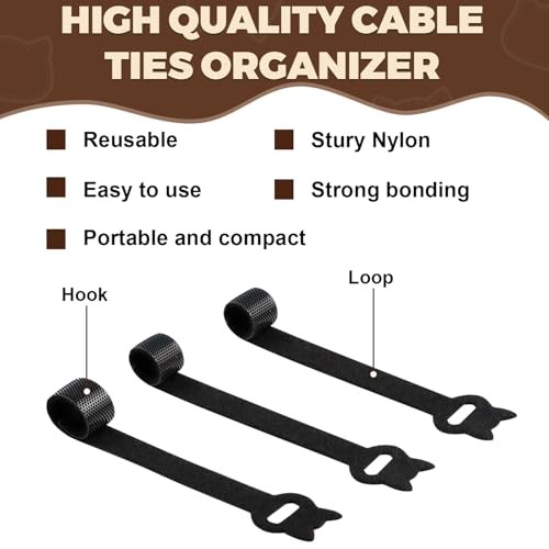 Reusable Cable Ties 100 Pack 6 In Heavy Duty Adjustable Hook 6 In * 100 Pack