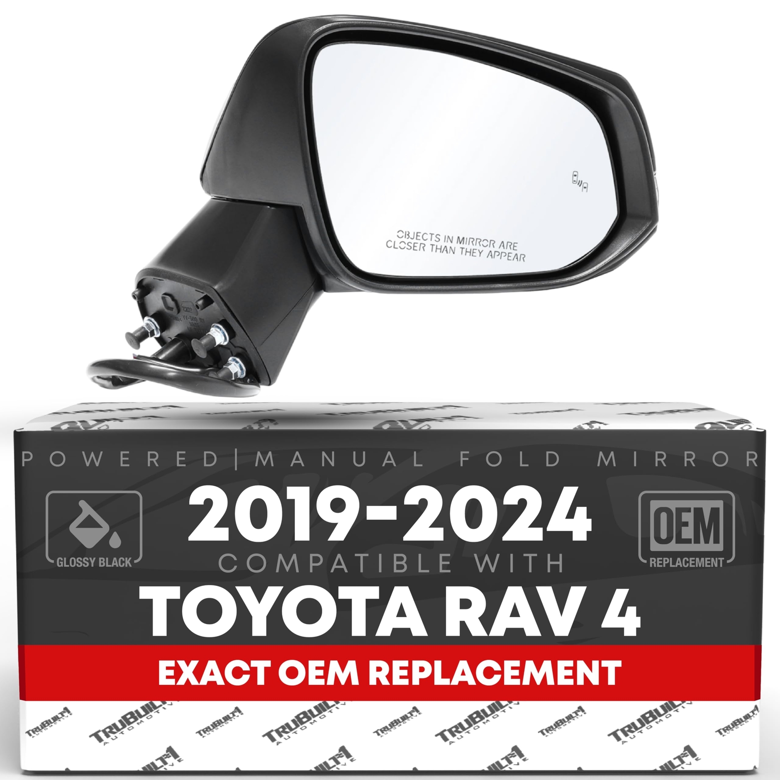 Toyota RAV4 Passenger Side Mirror Replacement - Powered Adjustment, Manual Fo...