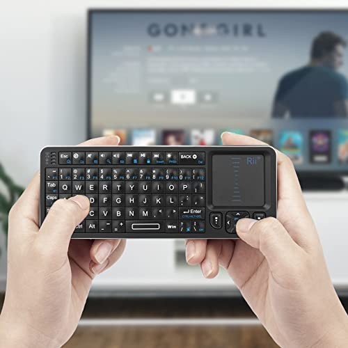Mini Bluetooth Backlit Keyboard with Touchpad, 2.4GHz Wireless, IR Learning, Por