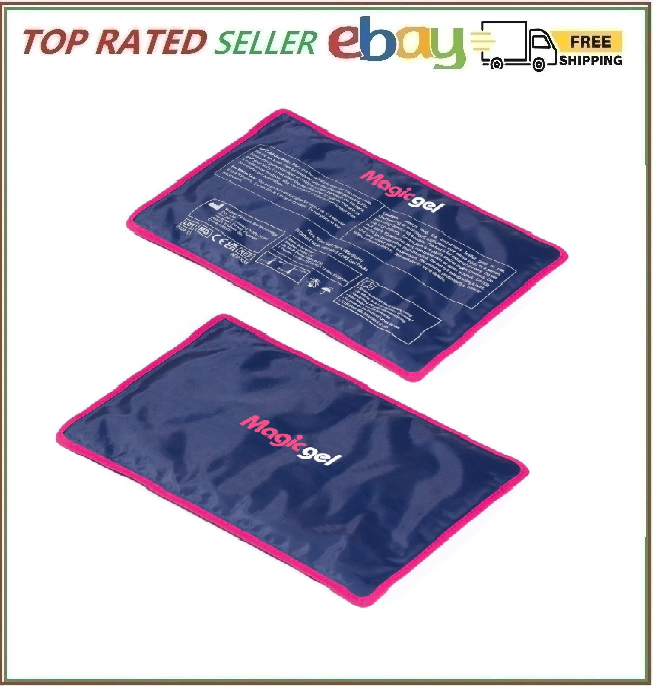 Magic Gel Premium Ice Packs - 2 Pack | 2 Reusable Gel Ice Packs (11.8" x 7.8") f