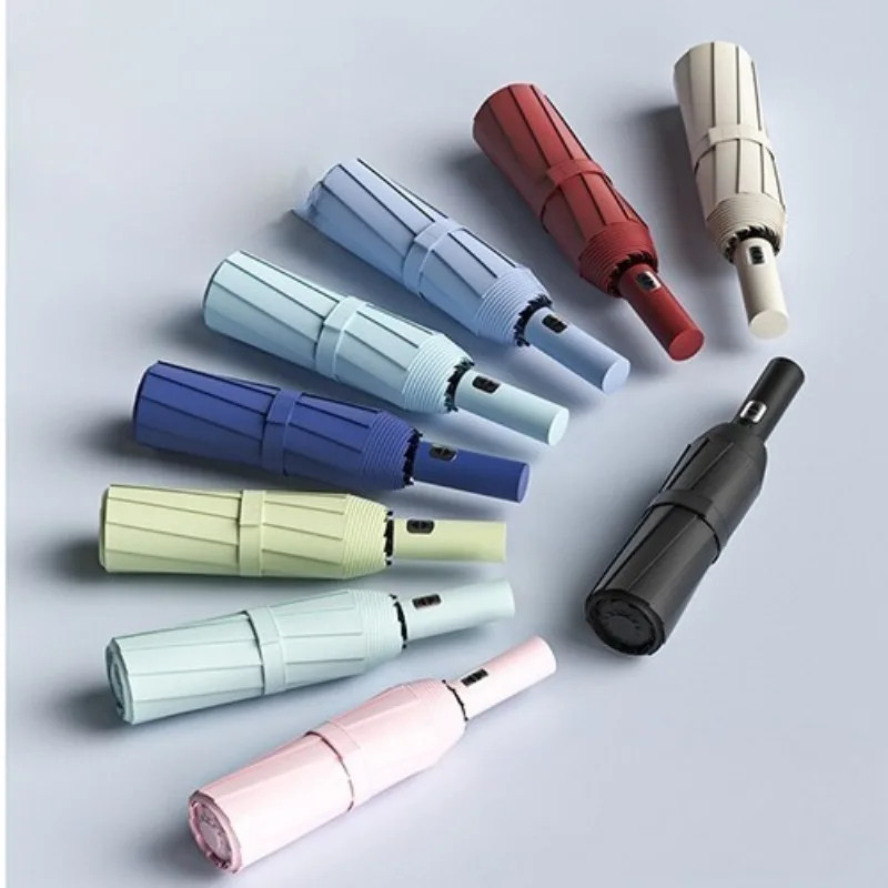 Automatic Reinforced Umbrella with Three Fold Sunshade Windproof and UV Resistan