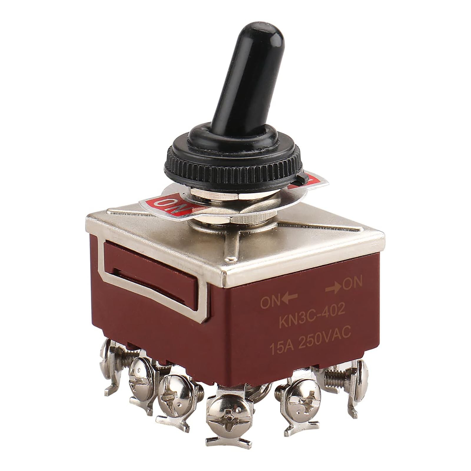 Toggle Switch KN3C-402 On/On 4PDT 4P2T AC 380V 15A 12 PINS Screws with Waterproo