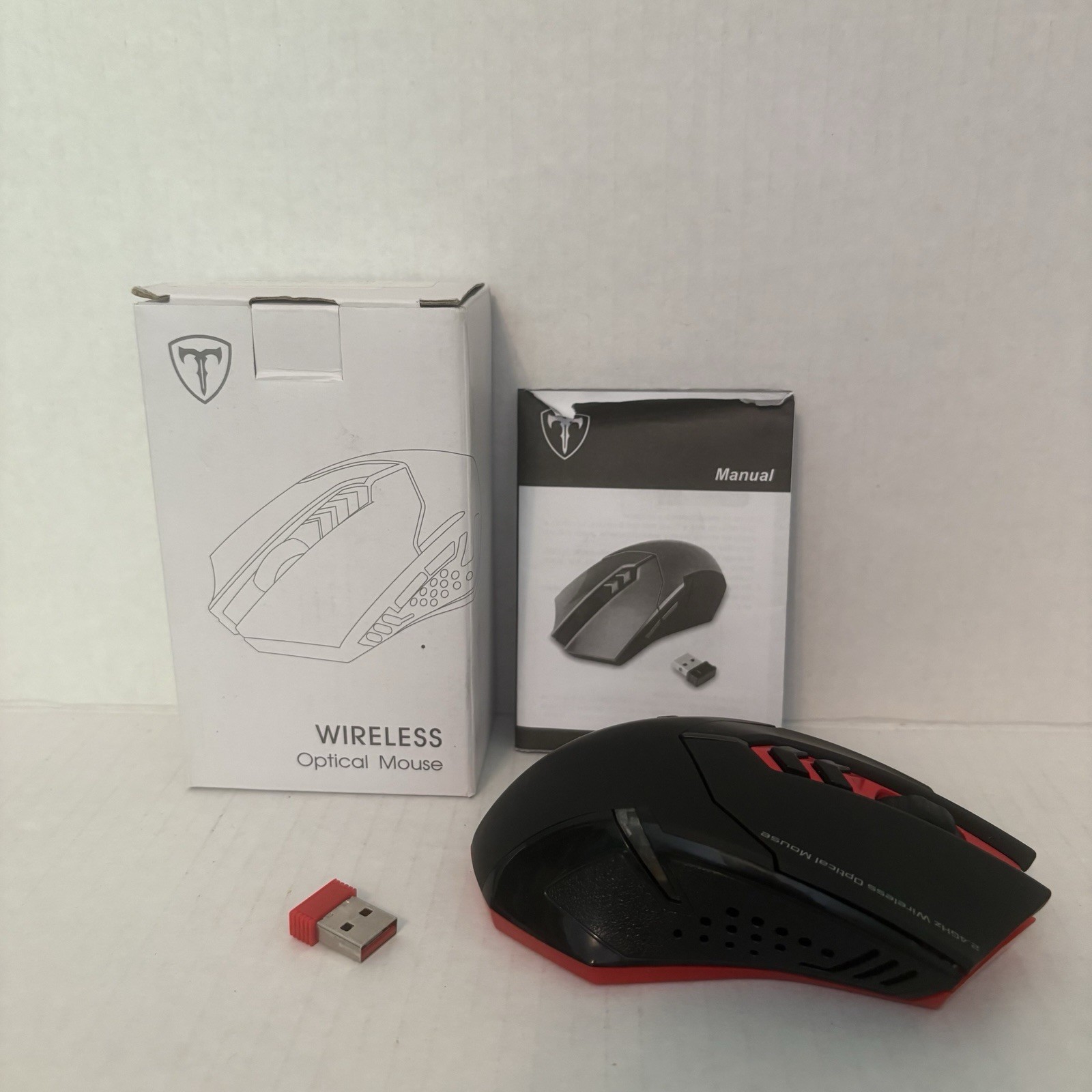 Easterntimes Tech X-08 Wireless Optical Mouse LED Lighting Black Red