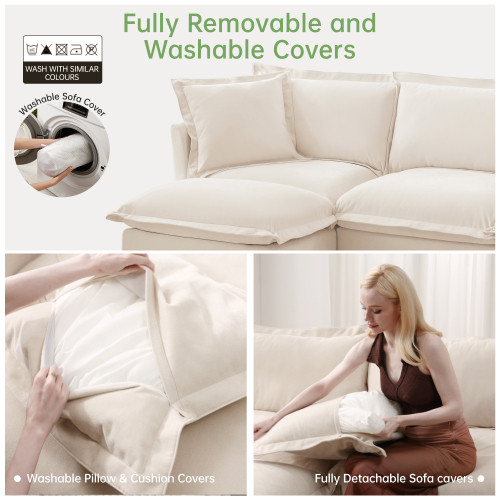 Armchair with 1 Big Back Cushion and 2 Big Toss Pillows Single Deep Seat Fabric