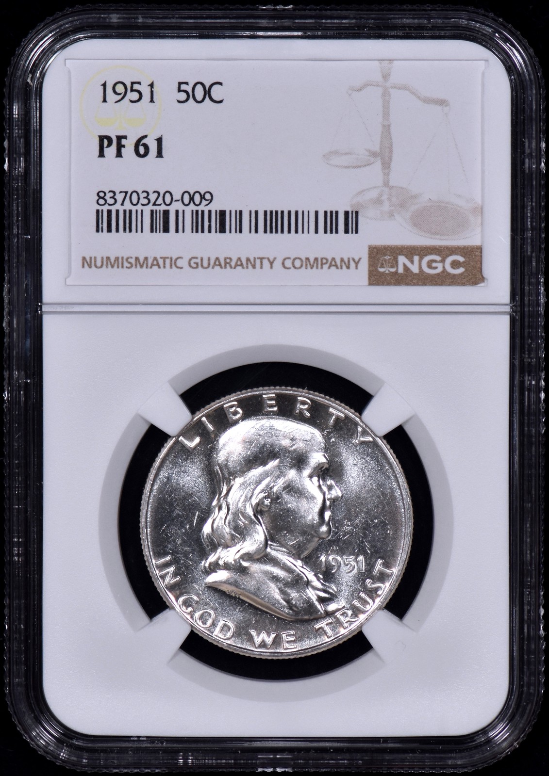 1951 Proof Franklin Half Dollar 50c NGC PF 61
