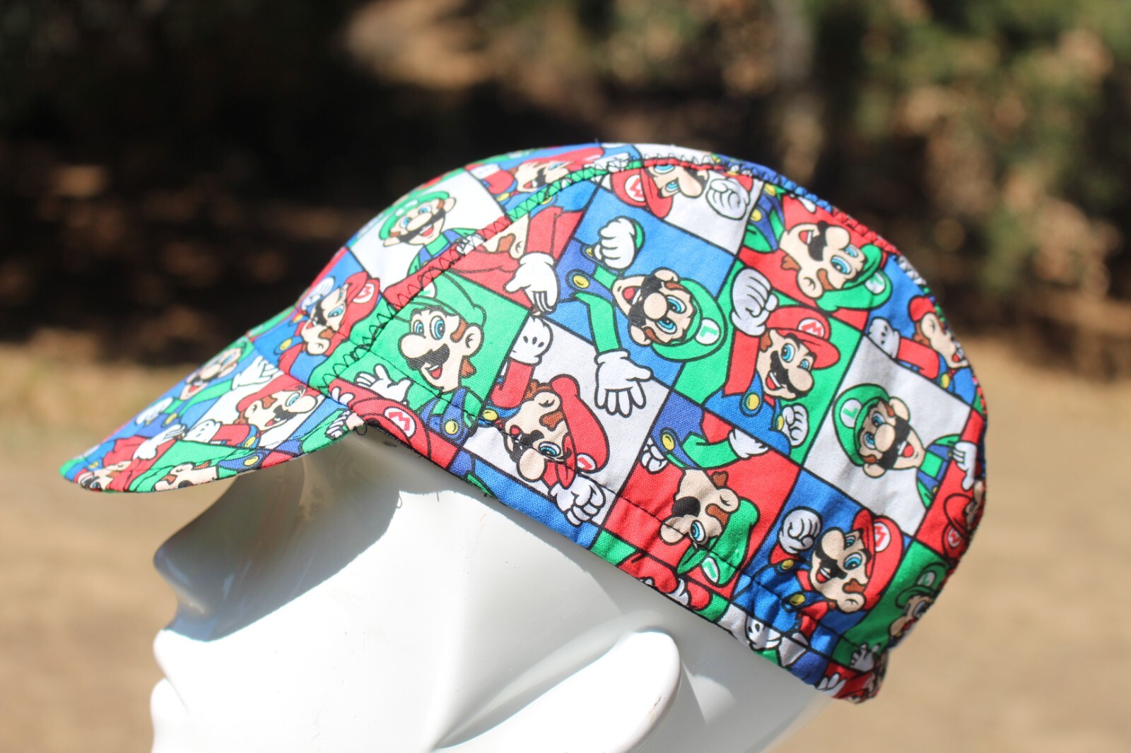 CYCLING CAP  Mario  brothers HANDMADE IN USA   S M L