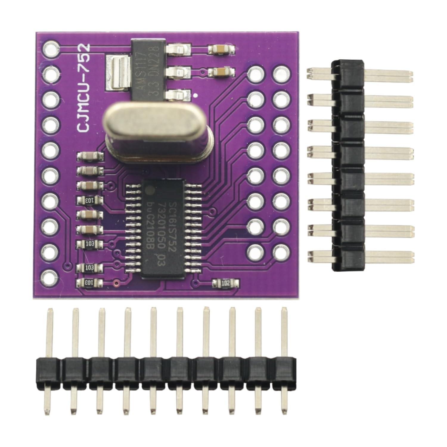 2 PCS SC16IS752 I2C SPI Bus To Dual Channel UART Conversion Module Board