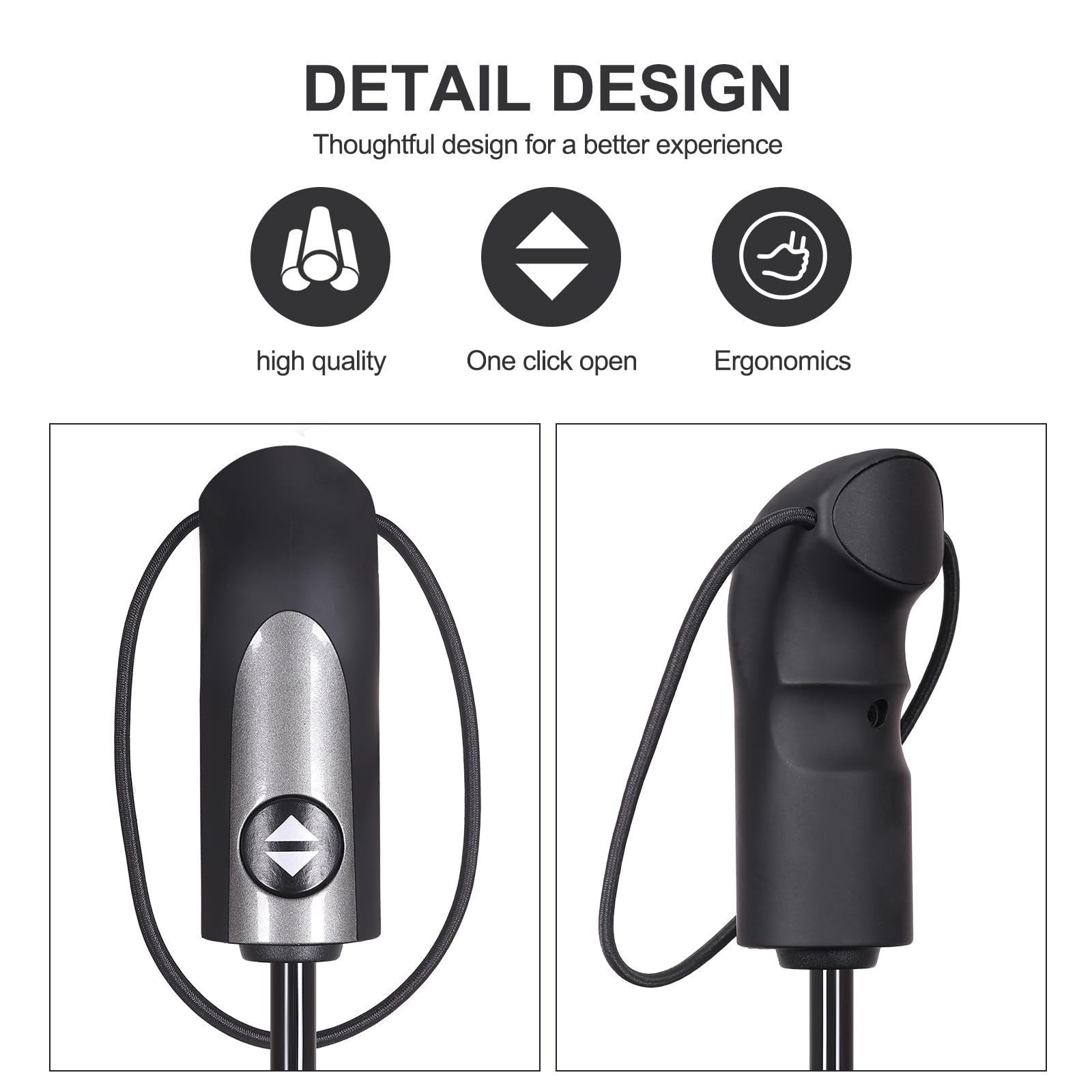 54 Inch Large Compact Umbrella Auto Open Close - 3 Folding Portable for Rain