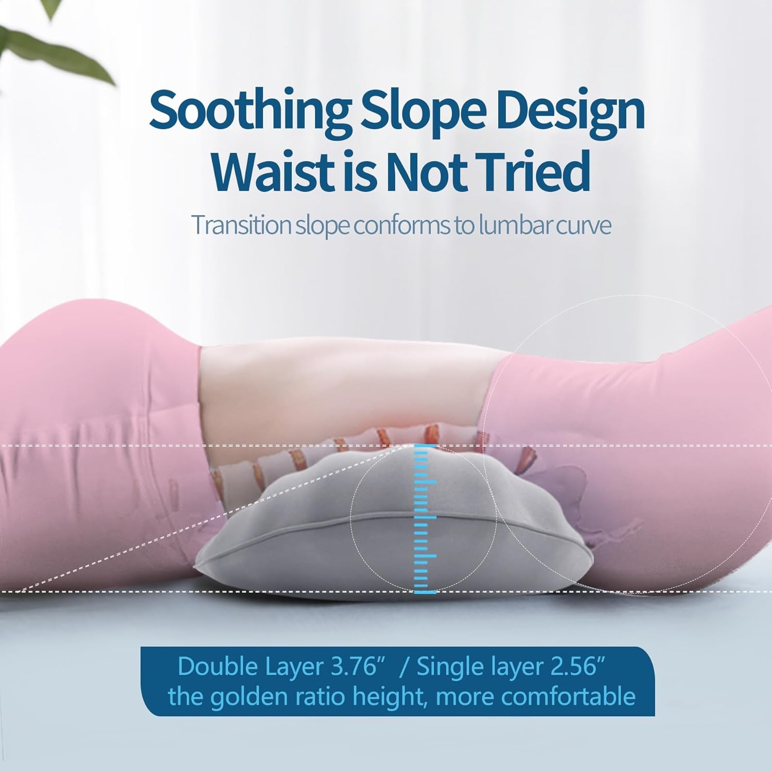 RESTCLOUD Adjustable Lumbar Support Includes a removable pad, Moon Grey