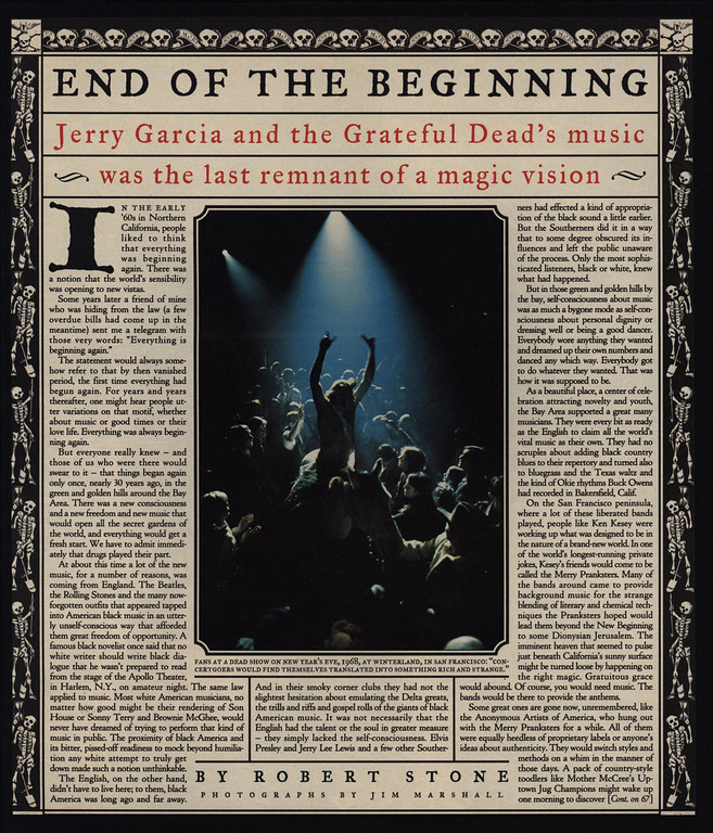 1995 JERRY GARCIA & GRATEFUL DEAD End Of Beginning 2pg MAGAZINE ARTICLE & PHOTOS