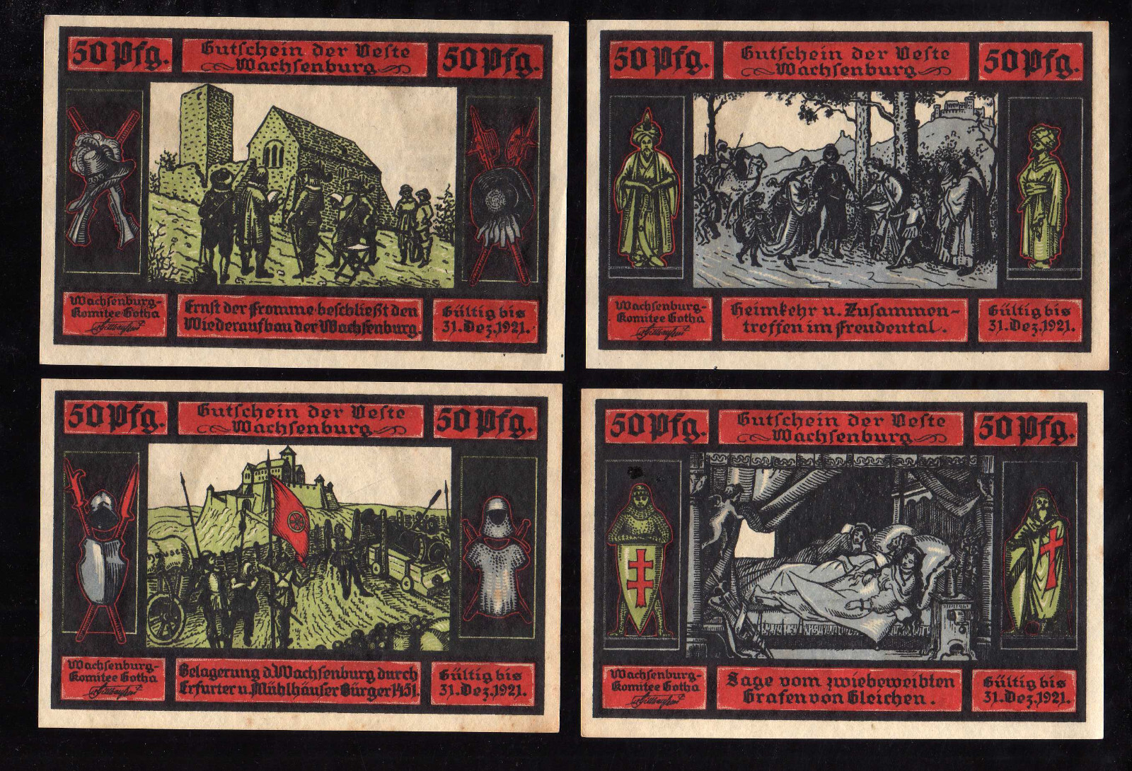 GOTHA -   GERMANY NOTGELD -  GOTHA  -  4 x  50 PFENNIG