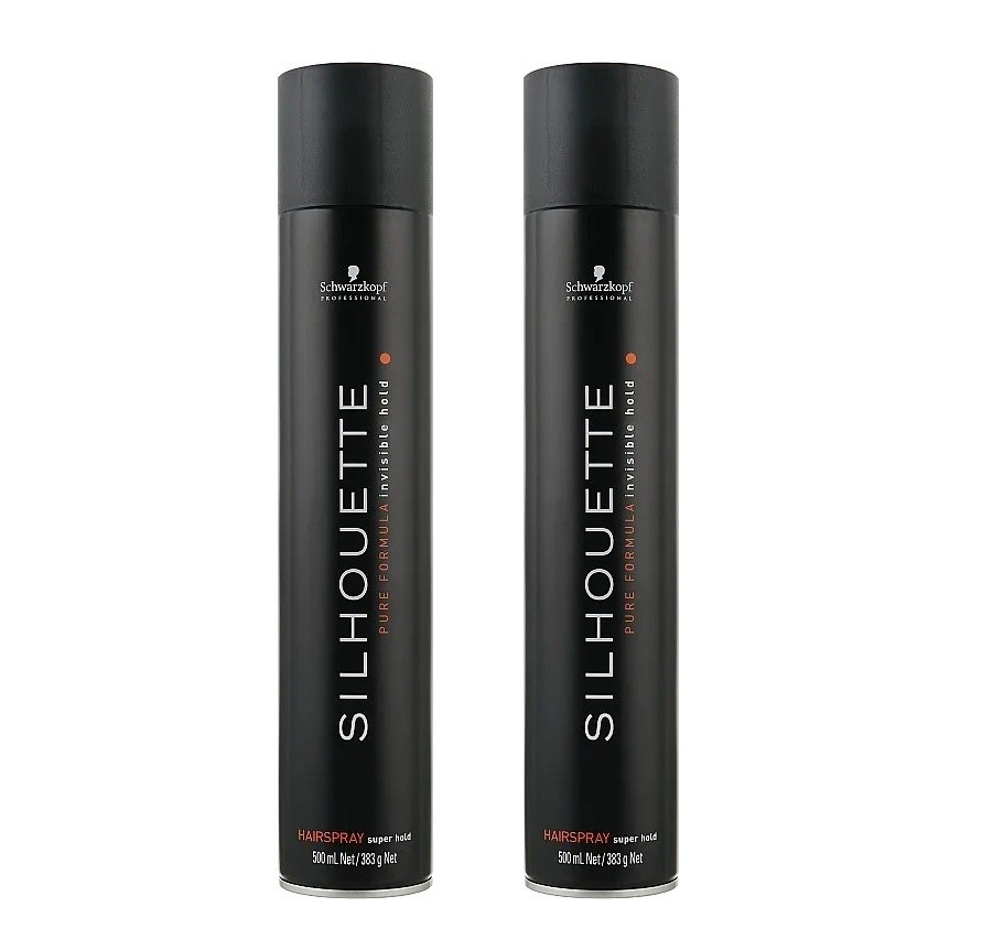 2 PACK Schwarzkopf Silhouette Hairspray Super Hold 500ml
