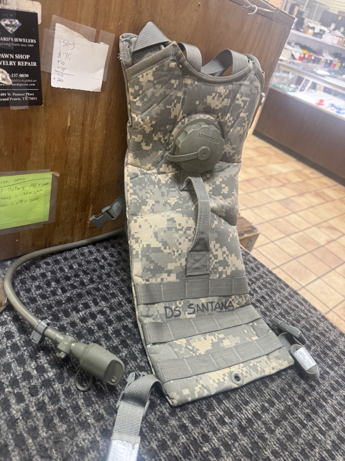 US Army ACU Digital MOLLE II Hydration Carrier UCP Camo Pack w/bladder Marked B4