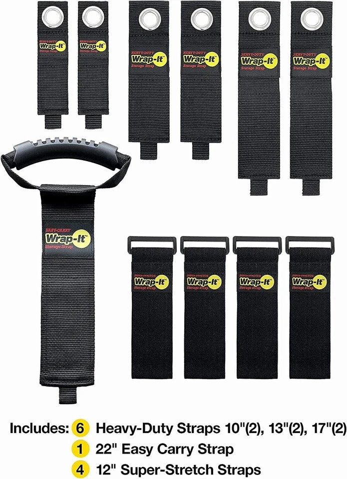 Wrap-It Storage Garage Organization Value Pack Assorted Straps for Storage
