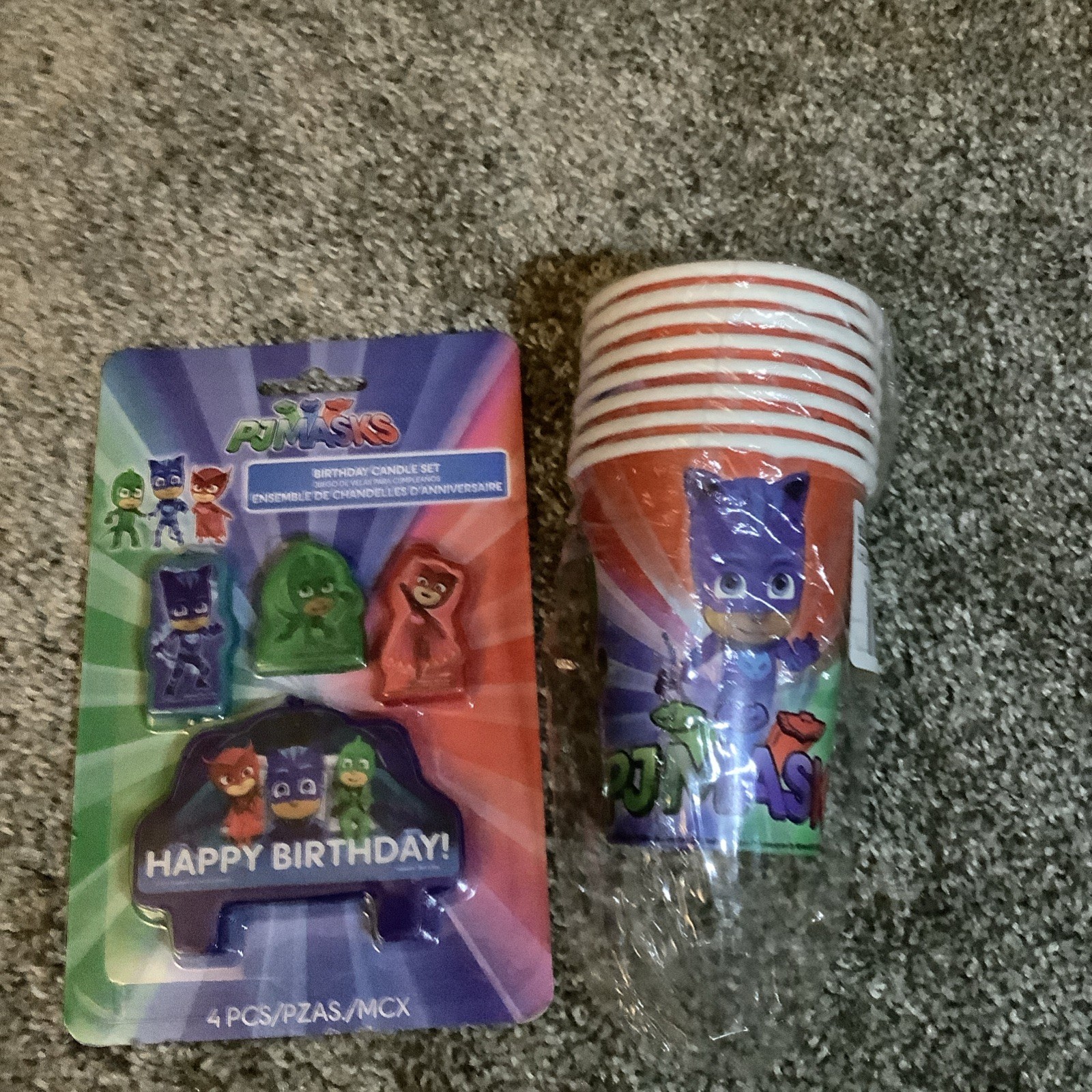 PJ Masks Birthday Candle Set~ Party Cup 8 pack