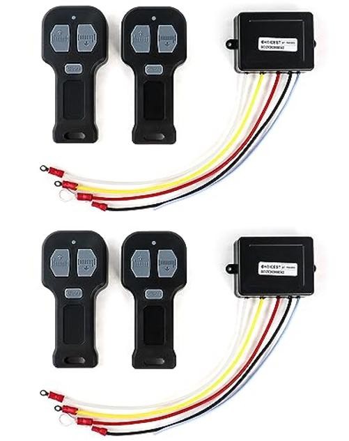 12V Wireless Winch Remote Control Kit – 4 Pack Universal 5‑Wire Receiver