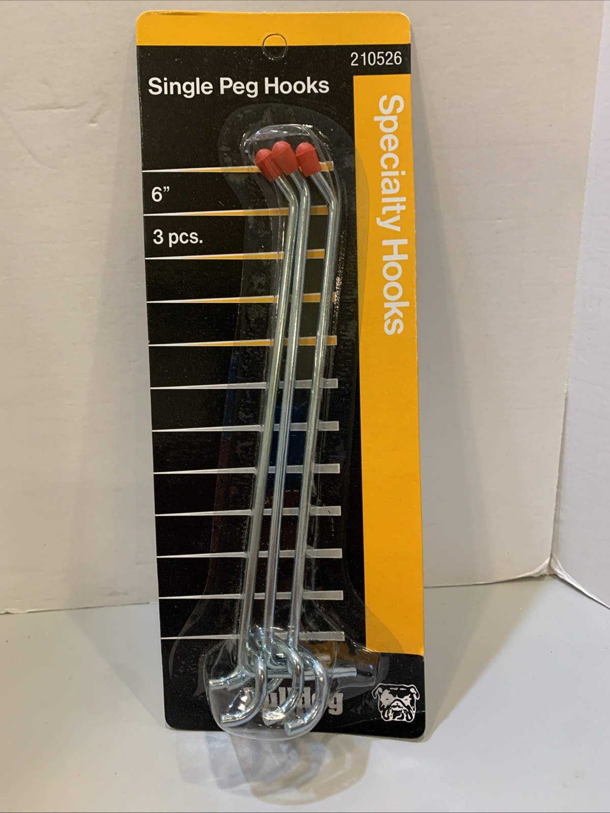Bulldog Single Peg Hooks Specialty Hooks 6” Pack 3 Chrome W/rubber Tip Brand New